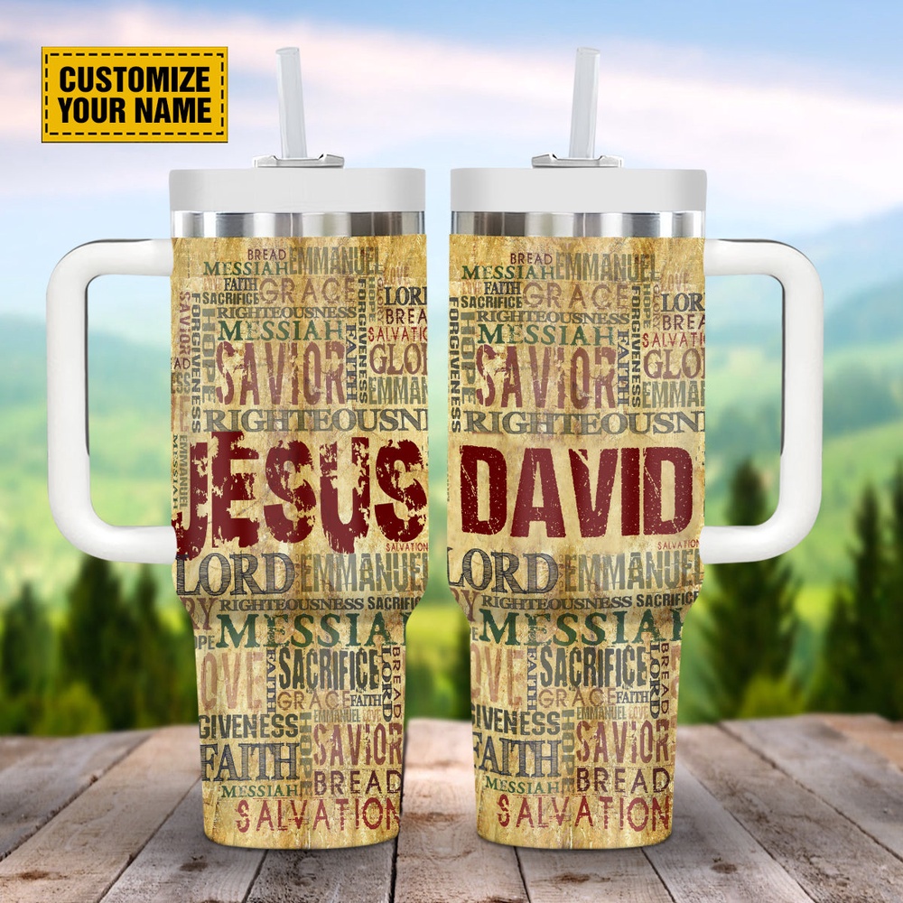 Jesus Savior God’s Words Customized Stanley Tumbler 40oz, Christian Tumbler, Christian Tumbler Cups