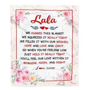 Lala Blanket From Grandkids Granddaughter Grandson We Hugged This Blanket Floral Personalized Blanket For Mom Mother s Day Gifts Blanket 1 gn6yoh.jpg