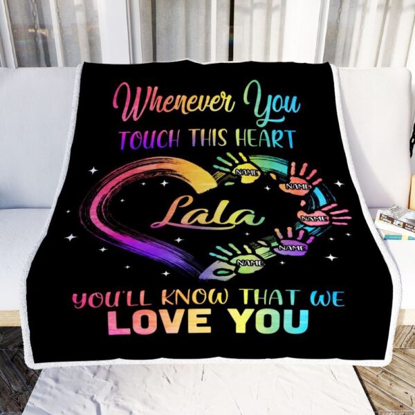 Lala Blanket From Grandkids Granddaughter Grandson We Love You Grandparent, Personalized Blanket For Mom, Mother’s Day Gifts Blanket