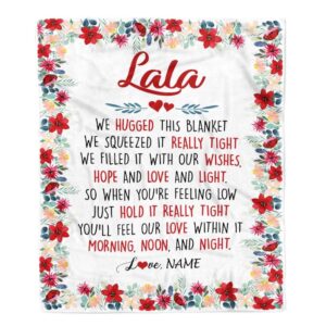 Lala Blanket From Grandkids Grandson Granddaughter We Hugged This Blanket Personalized Blanket For Mom Mother s Day Gifts Blanket 1 tx7axs.jpg