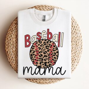 Leopard Baseball Mama Design Sweatshirt, Mother Sweatshirt,…