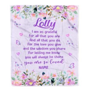 Lolly Blanket From Granddaughter Grandson Floral Butterfly…