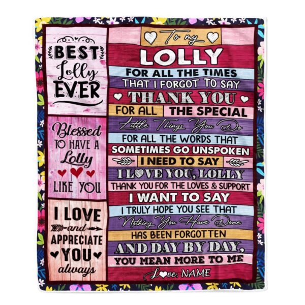 Lolly Blanket From Granddaughter Grandson Thank You For The Love, Personalized Blanket For Mom, Mother’s Day Gifts Blanket