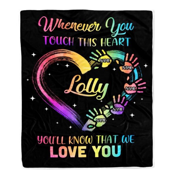 Lolly Blanket From Grandkids Granddaughter Grandson We Love You Grandparent, Personalized Blanket For Mom, Mother’s Day Gifts Blanket