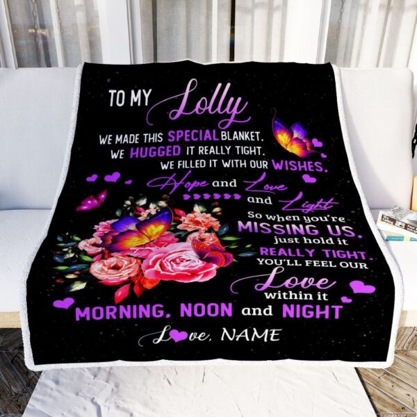 Lolly Blanket From Grandkids Granddaughter We Made This Special Blanket Flower, Personalized Blanket For Mom, Mother’s Day Gifts Blanket