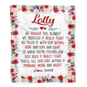 Lolly Blanket From Grandkids Grandson Granddaughter We Hugged This Blanket Personalized Blanket For Mom Mother s Day Gifts Blanket 1 evlghi.jpg