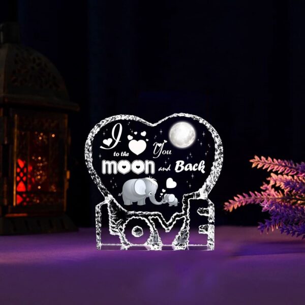 Love U To The Moon And Back Heart Crystal, Mother Day Heart, Mother’s Day Gifts