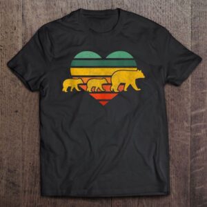Mama Bear Two Cubs Retro Heart Mother’s…