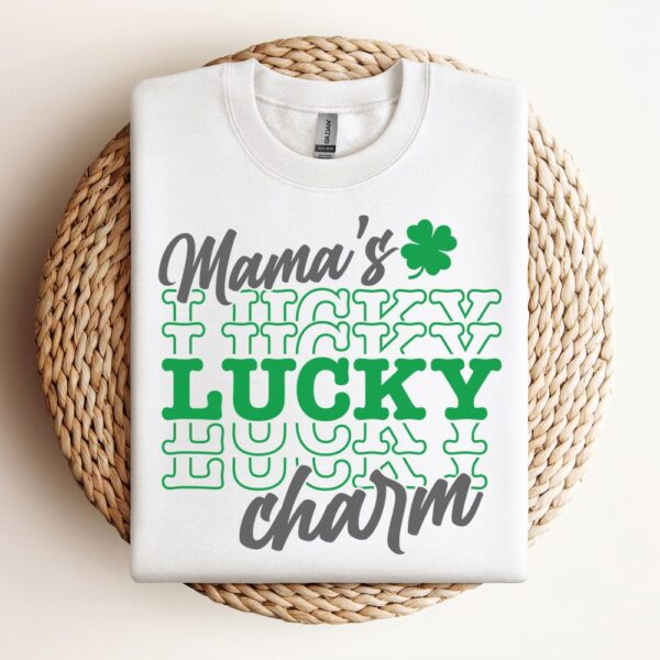 Mama’S Lucky Charm Sweatshirt, Mother Sweatshirt, Sweatshirt For Mom, Mum Sweatshirt