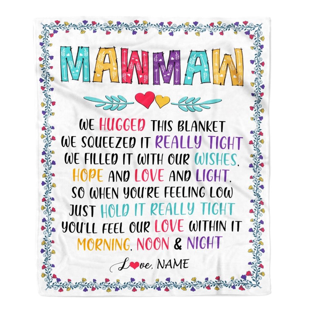 MawMaw Blanket From Grandkids We Hugged This Blanket, Personalized Blanket For Mom, Mother’s Day Gifts Blanket MawMaw Blanket From Grandkids We Hugged This Blanket, Personalized Blanket For Mom, Mother’s Day Gifts Blanket