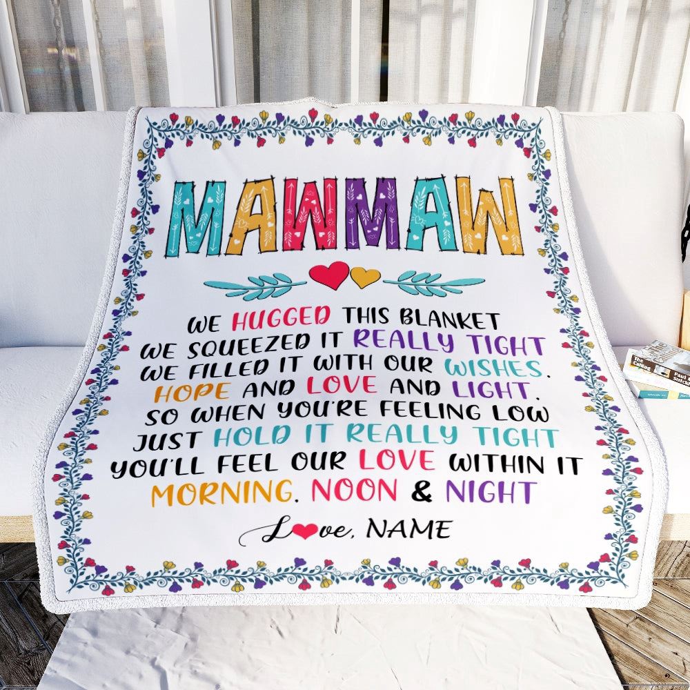 MawMaw Blanket From Grandkids We Hugged This Blanket, Personalized Blanket For Mom, Mother’s Day Gifts Blanket MawMaw Blanket From Grandkids We Hugged This Blanket, Personalized Blanket For Mom, Mother’s Day Gifts Blanket