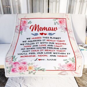 Memaw Blanket From Grandkids Granddaughter Grandson We Hugged This Blanket Floral Personalized Blanket For Mom Mother s Day Gifts Blanket 2 noh62n.jpg