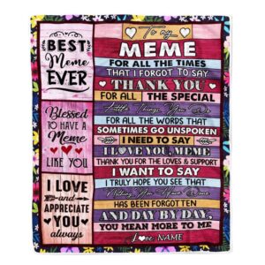 Meme Blanket From Granddaughter Grandson Thank You…