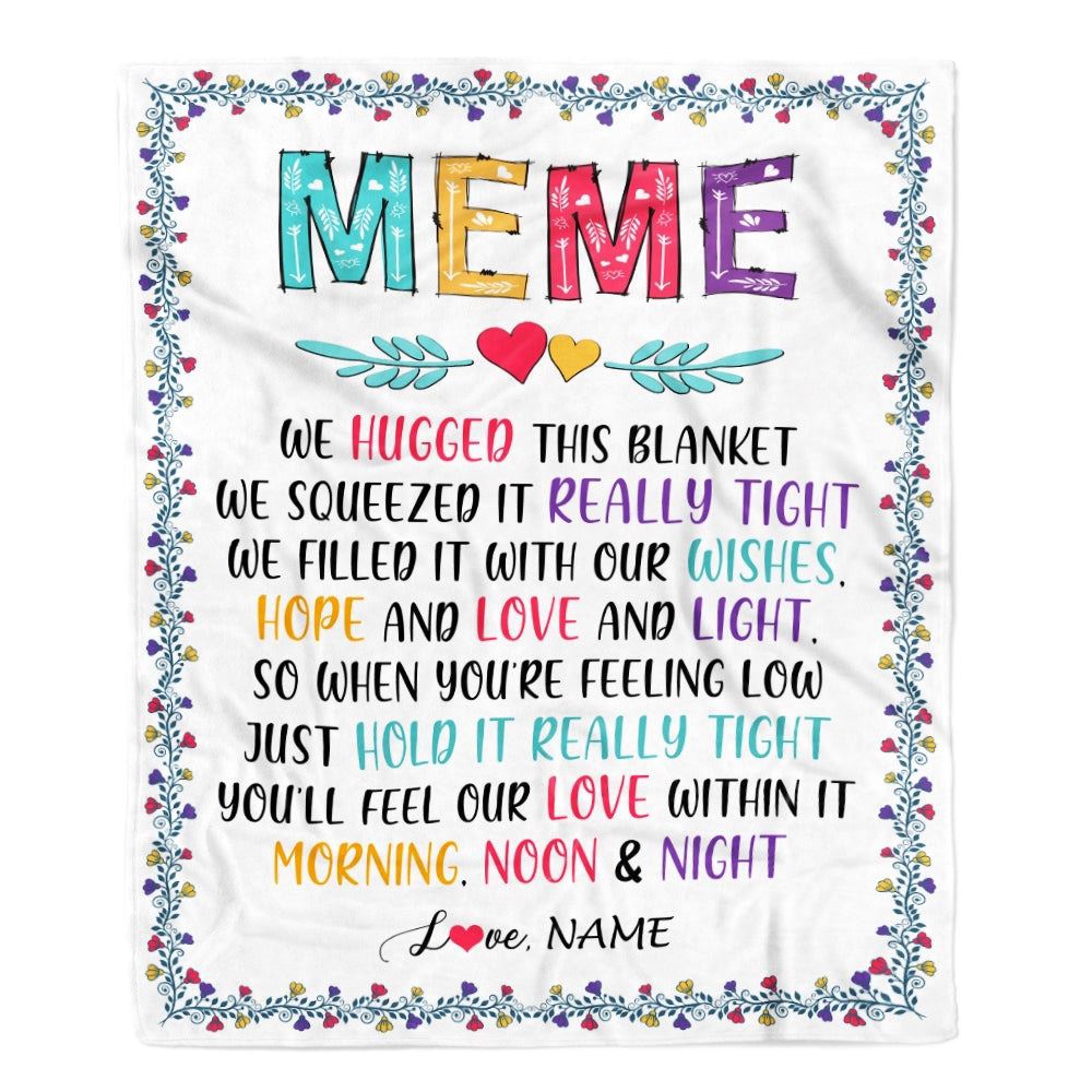 Meme Blanket From Grandkids We Hugged This Blanket, Personalized Blanket For Mom, Mother’s Day Gifts Blanket