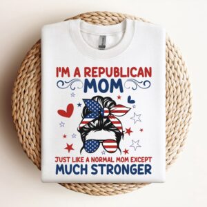 Messy Bun I’M A Republican Mom Sweatshirt,…