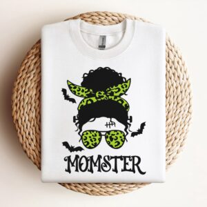 Messy Bun Momster Curly Hair Sweatshirt, Mother…