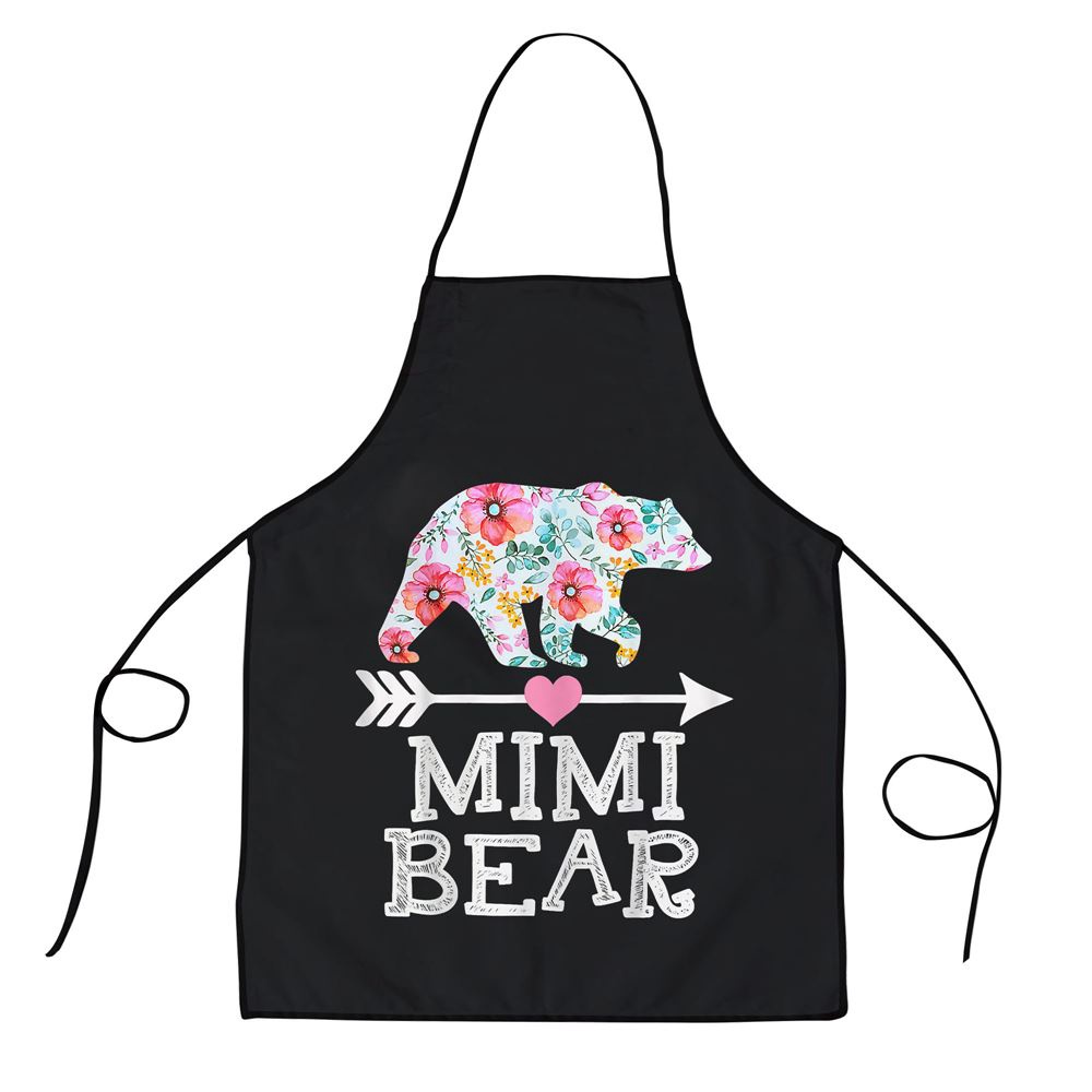 Mimi Bear Mom Grandma Floral Happy Mothers Day tee Apron, Aprons For Mother’s Day, Mother’s Day Gifts