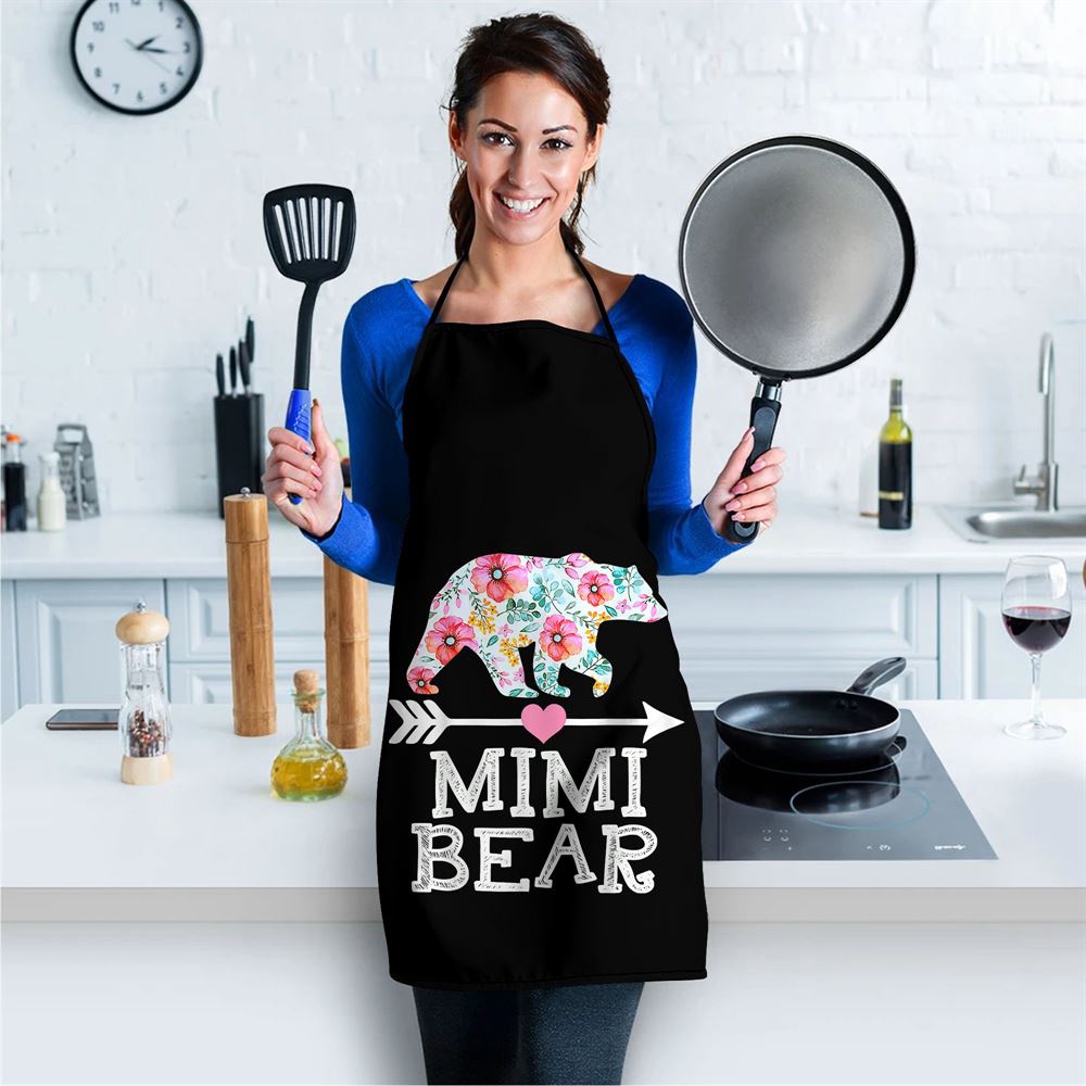 Mimi Bear Mom Grandma Floral Happy Mothers Day tee Apron, Aprons For Mother’s Day, Mother’s Day Gifts