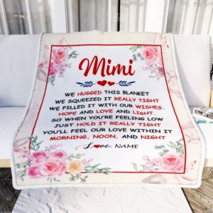 Mimi Blanket From Grandkids Granddaughter Grandson We Hugged This Blanket Floral Personalized Blanket For Mom Mother s Day Gifts Blanket 2 vsbfhf.jpg