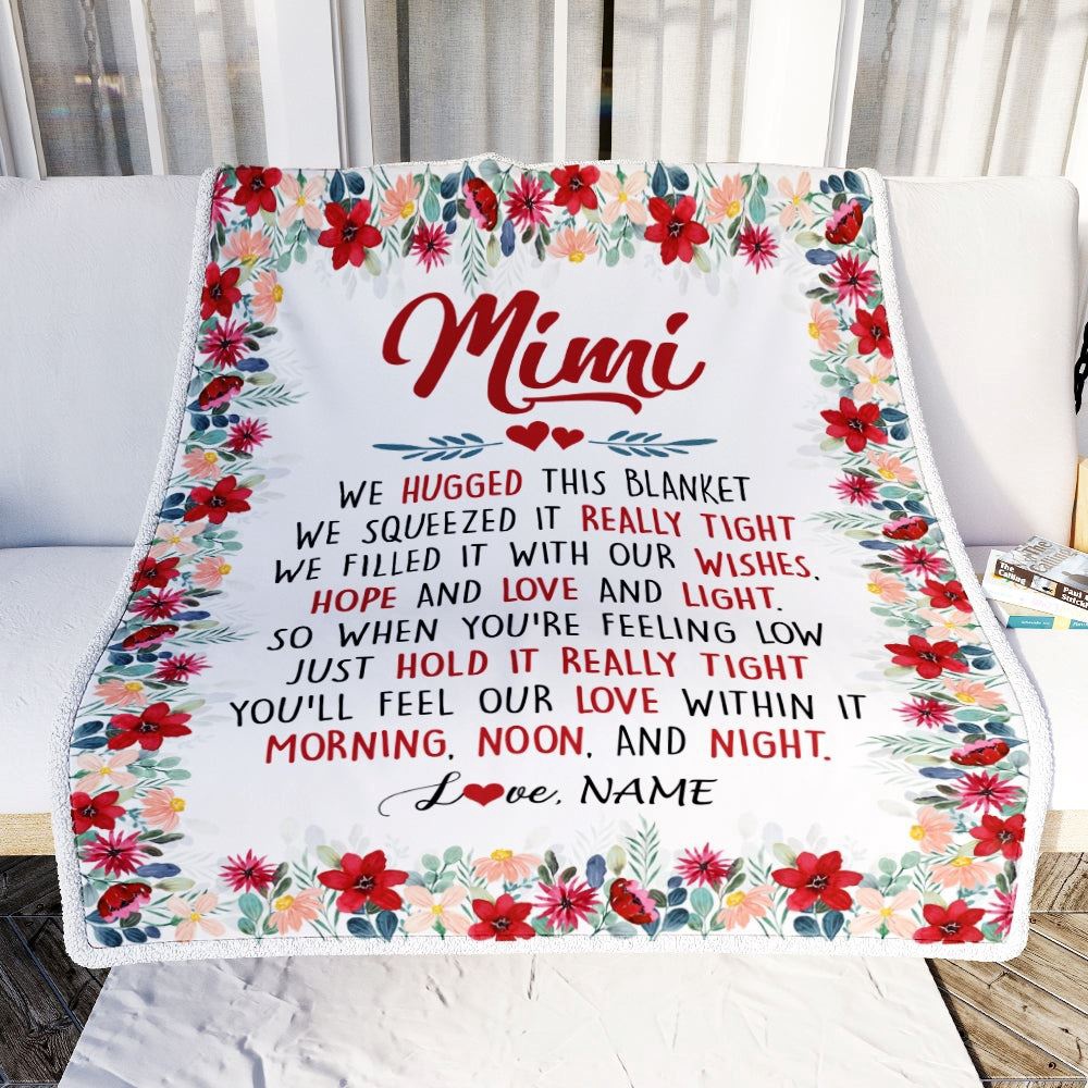 Mimi Blanket From Grandkids Grandson Granddaughter We Hugged This Blanket, Personalized Blanket For Mom, Mother’s Day Gifts Blanket Mimi Blanket From Grandkids Grandson Granddaughter We Hugged This Blanket, Personalized Blanket For Mom, Mother’s Day Gifts Blanket