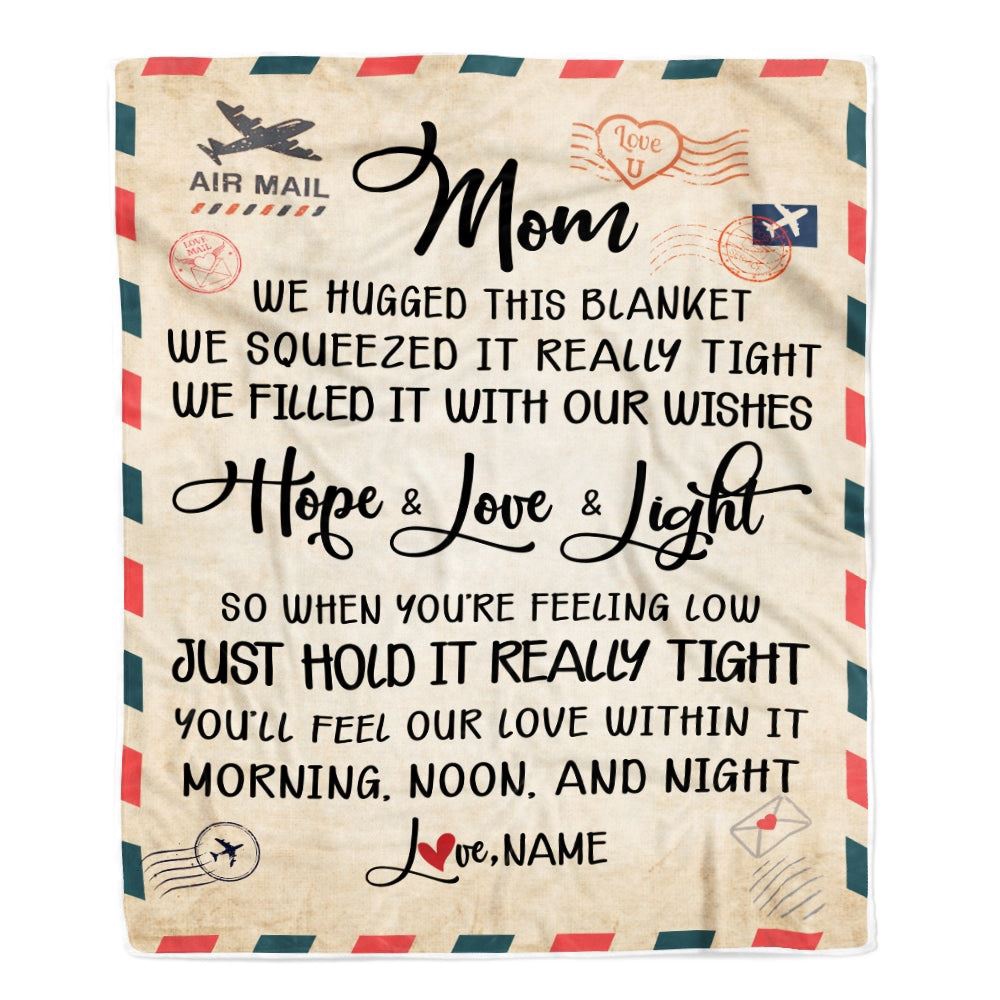 Mom Blanket From Daughter Son We Hugged This Blanket Mail Letter, Personalized Blanket For Mom, Mother’s Day Gifts Blanket Mom Blanket From Daughter Son We Hugged This Blanket Mail Letter, Personalized Blanket For Mom, Mother’s Day Gifts Blanket