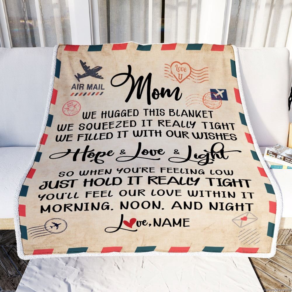 Mom Blanket From Daughter Son We Hugged This Blanket Mail Letter, Personalized Blanket For Mom, Mother’s Day Gifts Blanket Mom Blanket From Daughter Son We Hugged This Blanket Mail Letter, Personalized Blanket For Mom, Mother’s Day Gifts Blanket