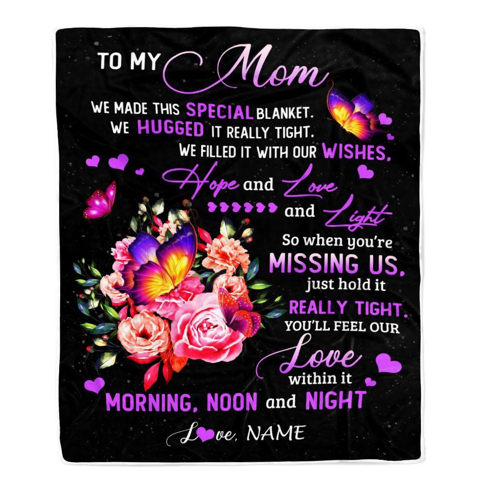 Mom Blanket From Daughter Son We Made This Special Blanket Flower, Personalized Blanket For Mom, Mother’s Day Gifts Blanket