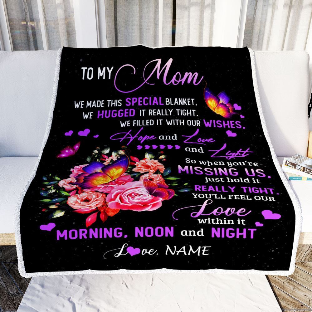 Mom Blanket From Daughter Son We Made This Special Blanket Flower, Personalized Blanket For Mom, Mother’s Day Gifts Blanket