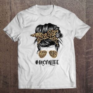 Mom Life Messy Hair Bun Leopard Women…