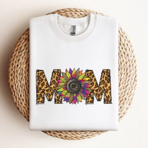 Mom Tie Dye Leopard Sunflower Sweatshirt, Mother…