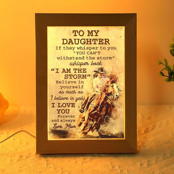 Mom To Daughter Horse Racing Frame Lamp, Picture Frame Light, Frame Lamp, Mother’s Day Gifts