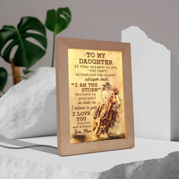 Mom To Daughter Horse Racing Frame Lamp, Picture Frame Light, Frame Lamp, Mother’s Day Gifts