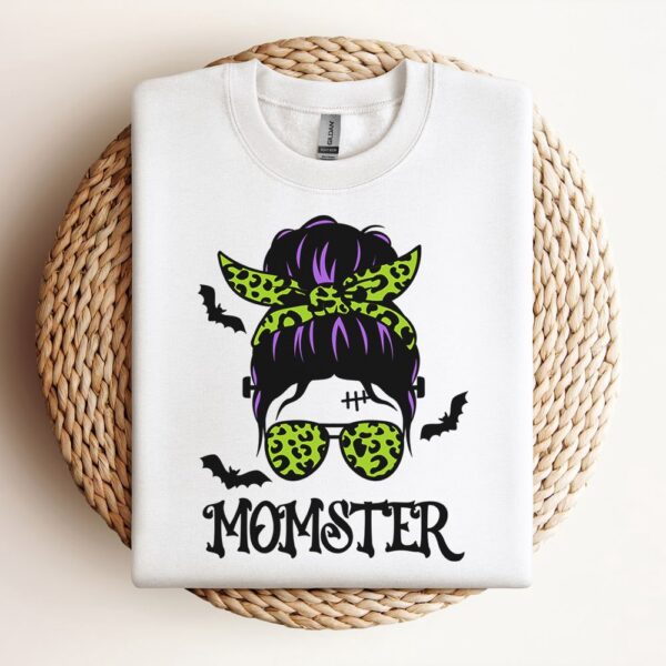 Momster Messy Bun Sweatshirts, Mother Sweatshirt, Sweatshirt For Mom, Mum Sweatshirt