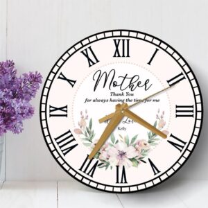 Mother Pink Watercolour Floral Mother s Day Birthday Gift Personalised Wooden Clock Mother s Day Clock Mother s Day Gifts 3 shludh.jpg