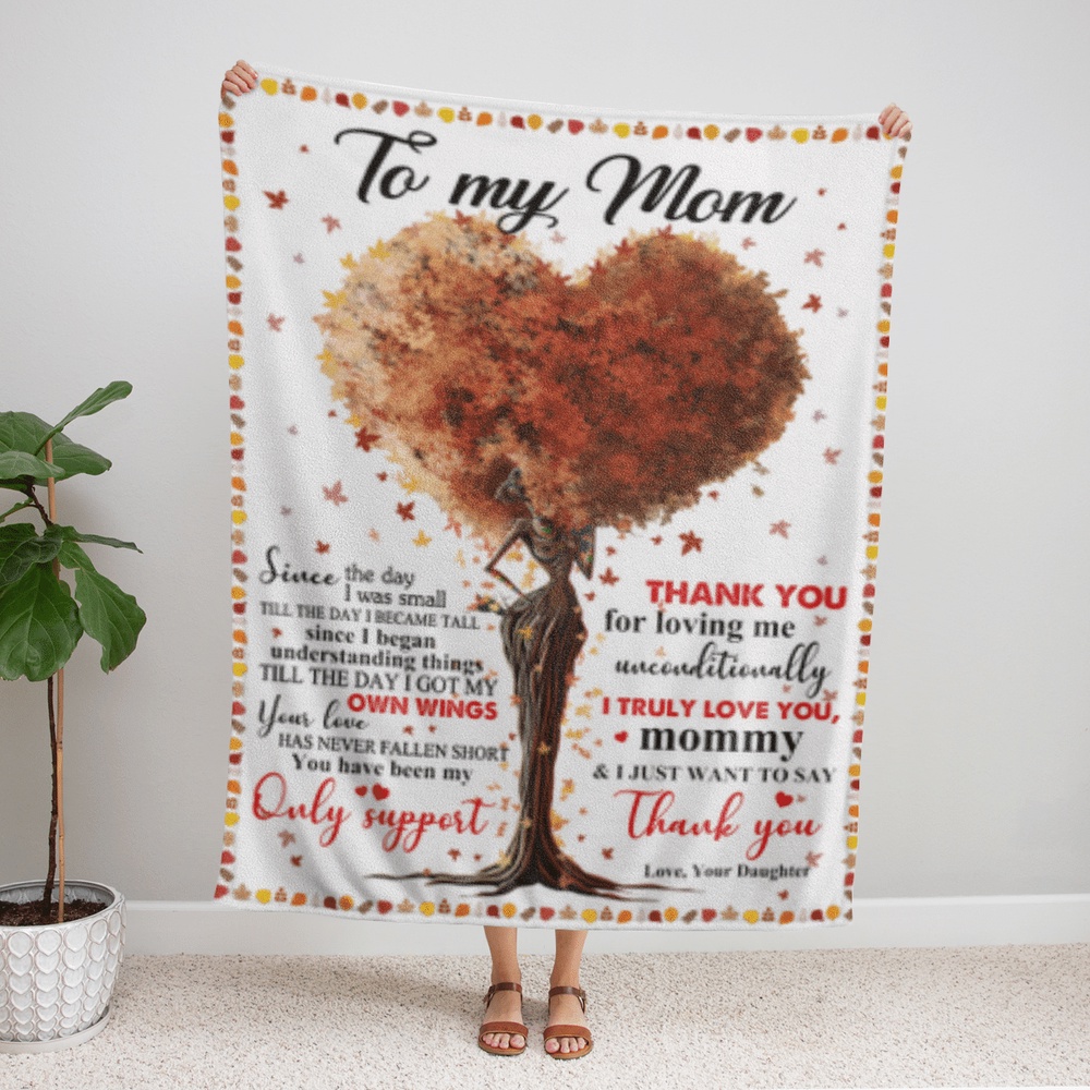 Mother’s Day Blanket For Mom From Daughter To Mom Blanket From Daughter To Black Mom, Blankets For Mothers Day
