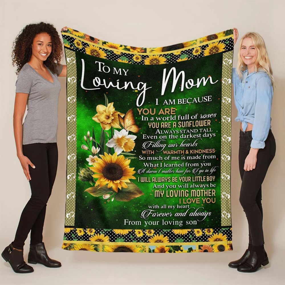 Mother’s Day Blanket For Mom I Love You With All My Heart Blanket From Son, Blankets For Mothers Day