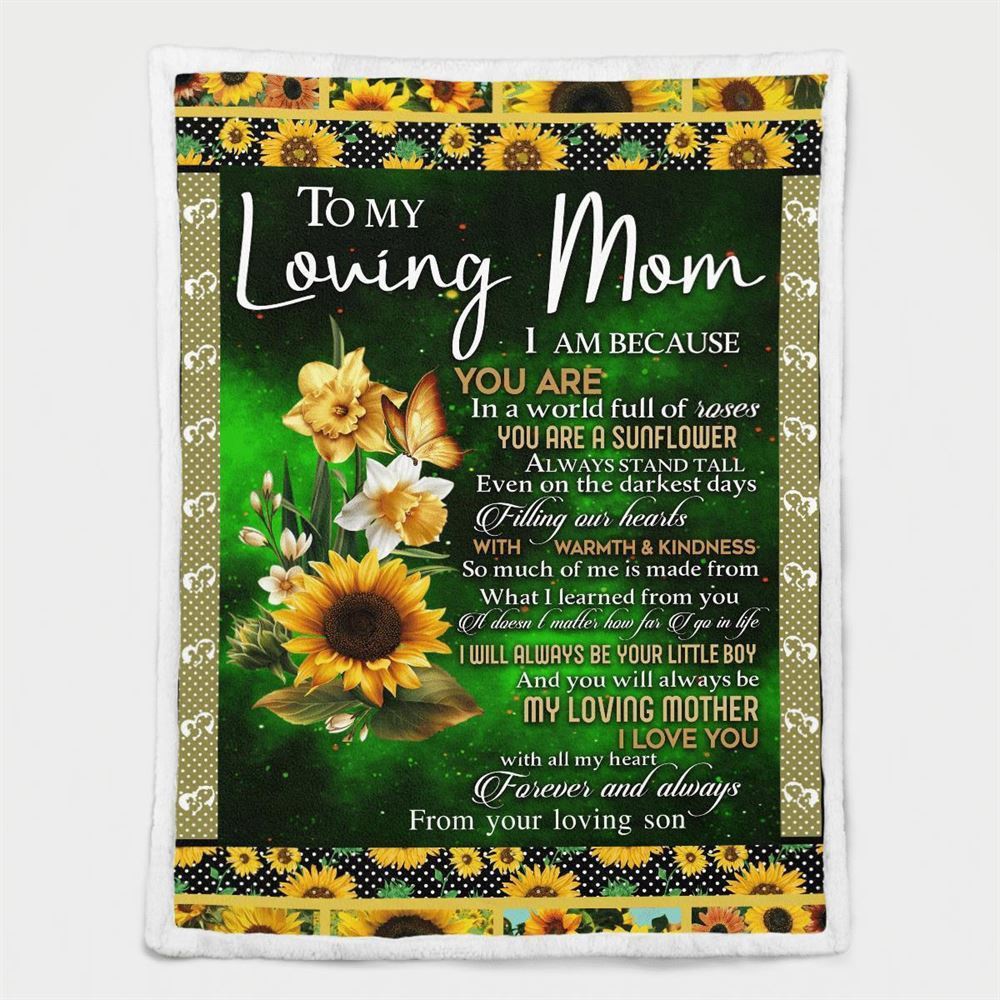 Mother’s Day Blanket For Mom I Love You With All My Heart Blanket From Son, Blankets For Mothers Day