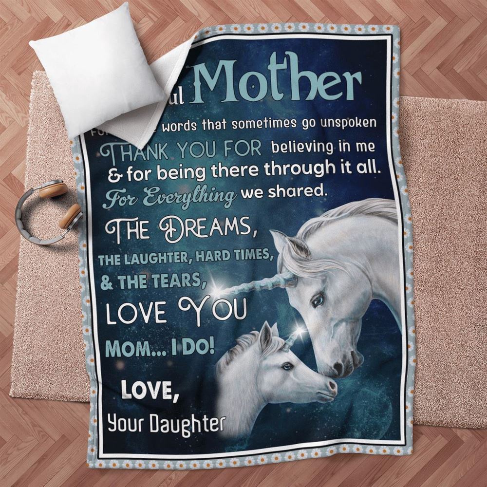 Mother’s Day Blanket For Mom Mother Thanks For Believing In Me Horse Blanket From Daughter, Blankets For Mothers Day