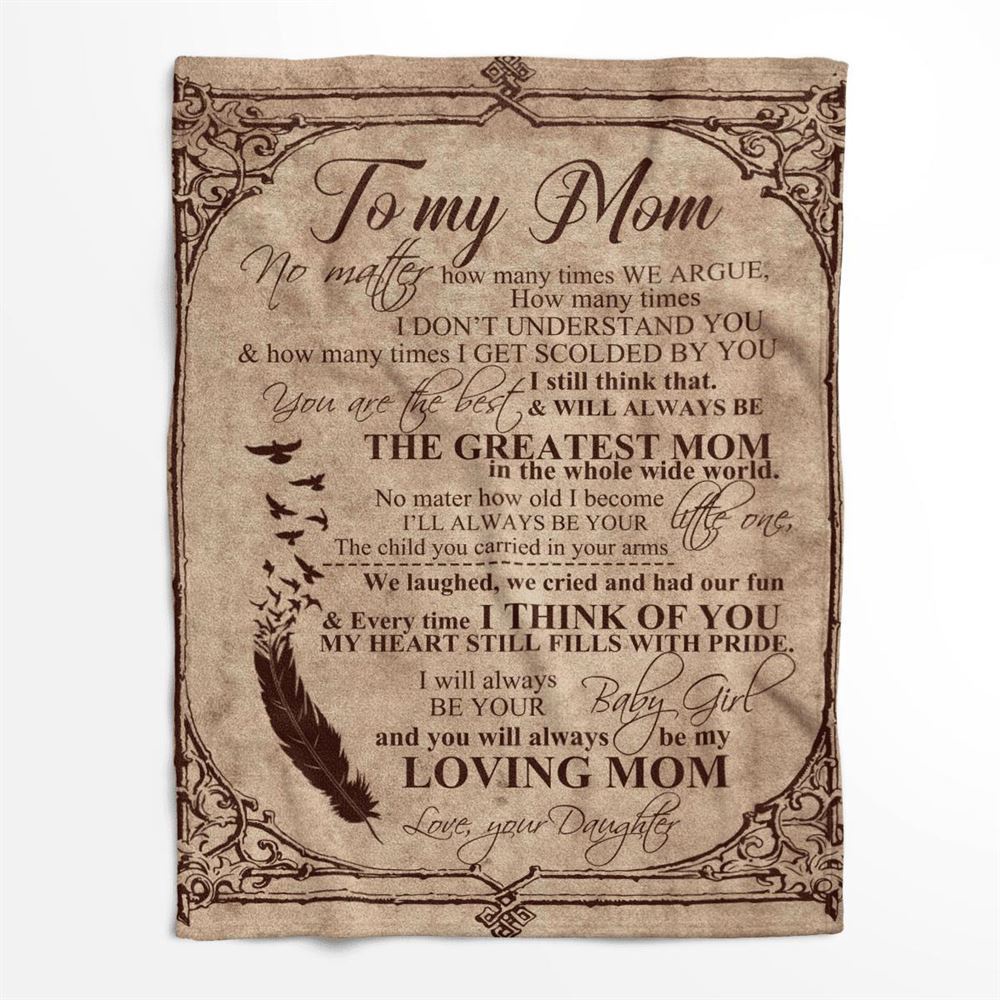 Mother’s Day Blanket For Mom You Will Always Be The Greatest Mom In The World Blanket From Daughter, Blankets For Mothers Day