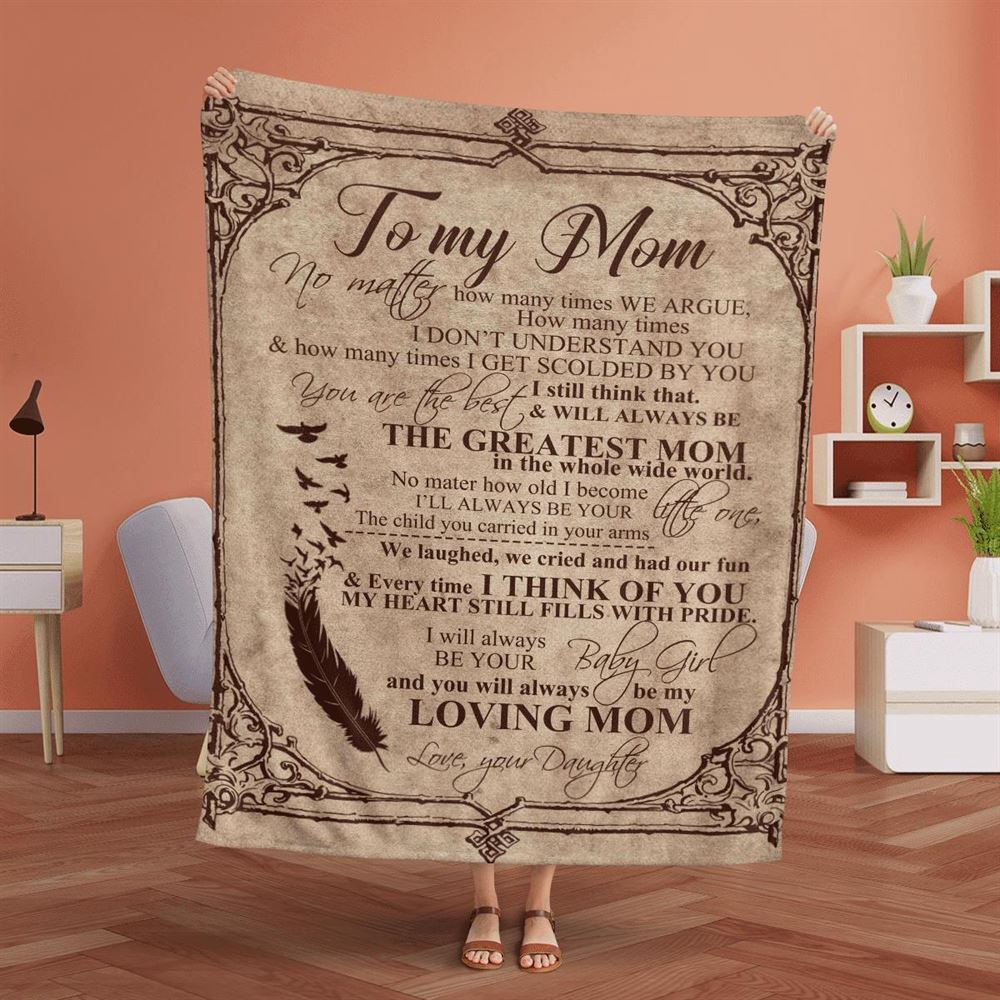 Mother’s Day Blanket For Mom You Will Always Be The Greatest Mom In The World Blanket From Daughter, Blankets For Mothers Day