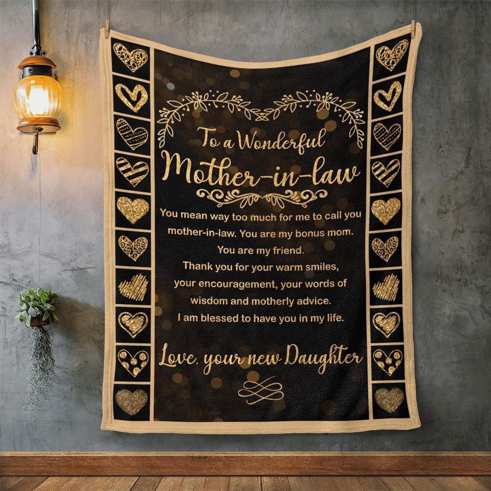 Mother’s Day Blanket For Mother-In-Law I Am Blessed To Have You In My Life Blanket Mother-In-Law, Blankets For Mothers Day