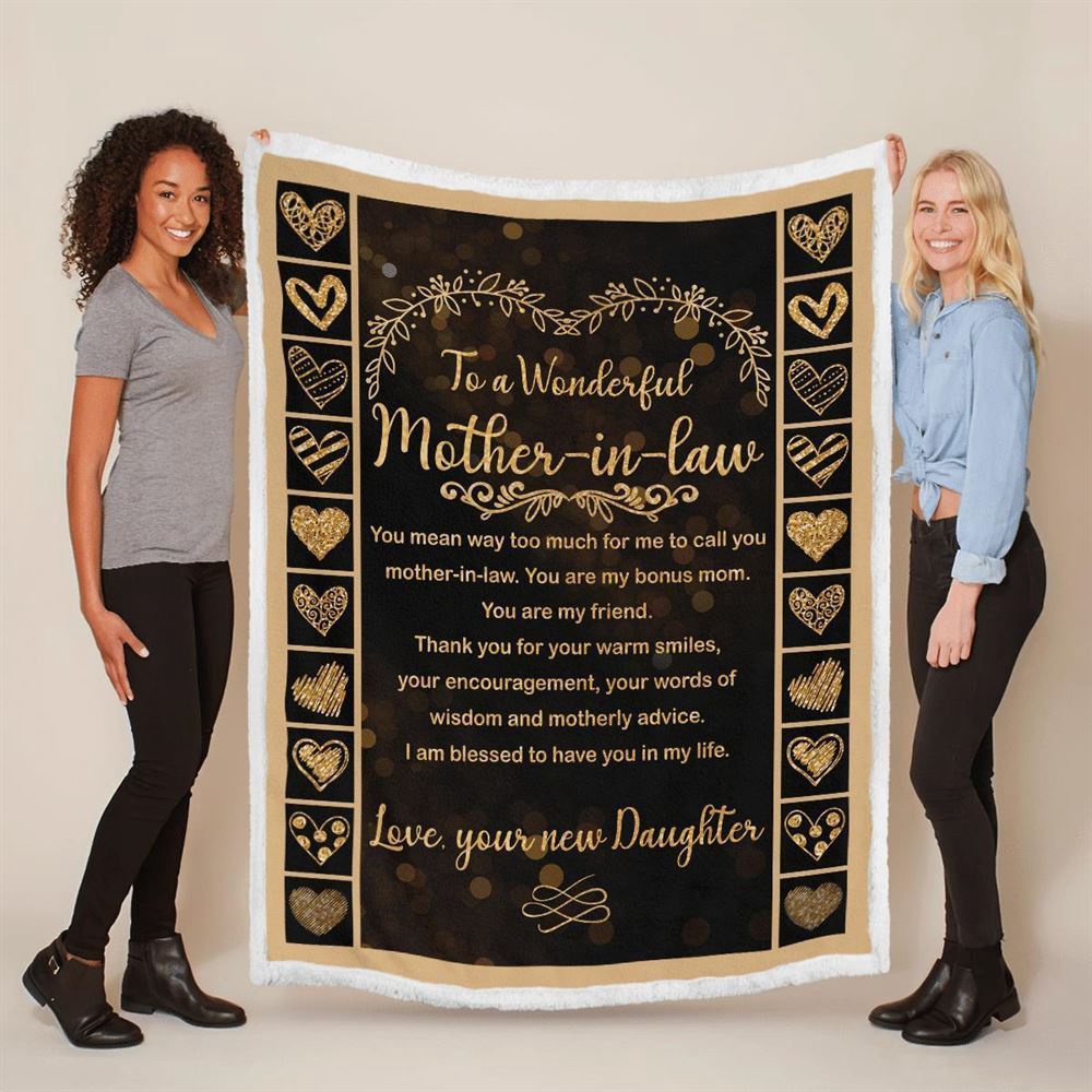 Mother’s Day Blanket For Mother-In-Law I Am Blessed To Have You In My Life Blanket Mother-In-Law, Blankets For Mothers Day
