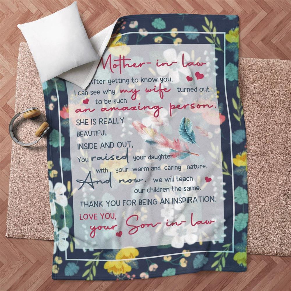 Mother’s Day Gift For Mother-In-Law Blanket Thanks For Being An Inspiration Blanket Mother’s Day-In-Law Blanket, Blankets For Mothers Day Mother’s Day Gift For Mother-In-Law Blanket Thanks For Being An Inspiration Blanket Mother’s Day-In-Law Blanket, Blankets For Mothers Day