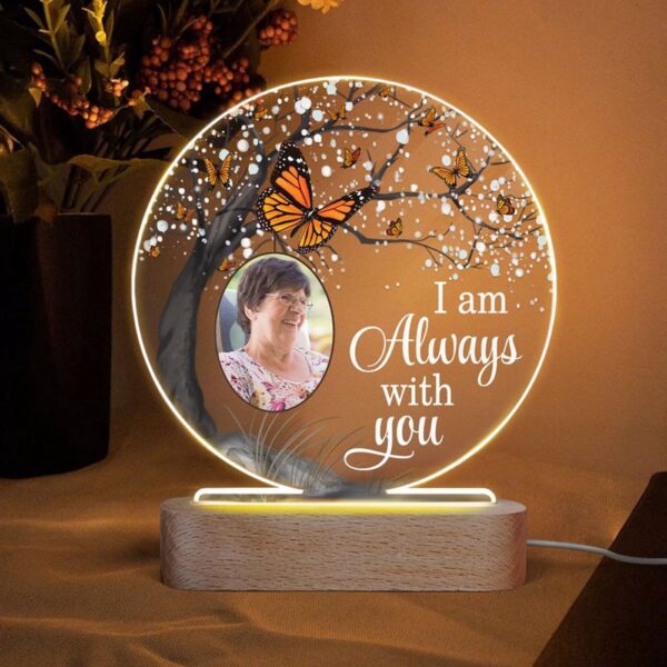 Mother’s Day Led Lights, Cardinal, Butterfly, Hummingbird, Always With You Memorial, Custom Photo, Personalized Night Light