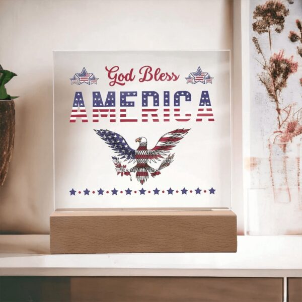 Mother’s Day Led Lights, God Bless America, 3D Led Night Ligth, Home Decor, Happy 4Th Of July