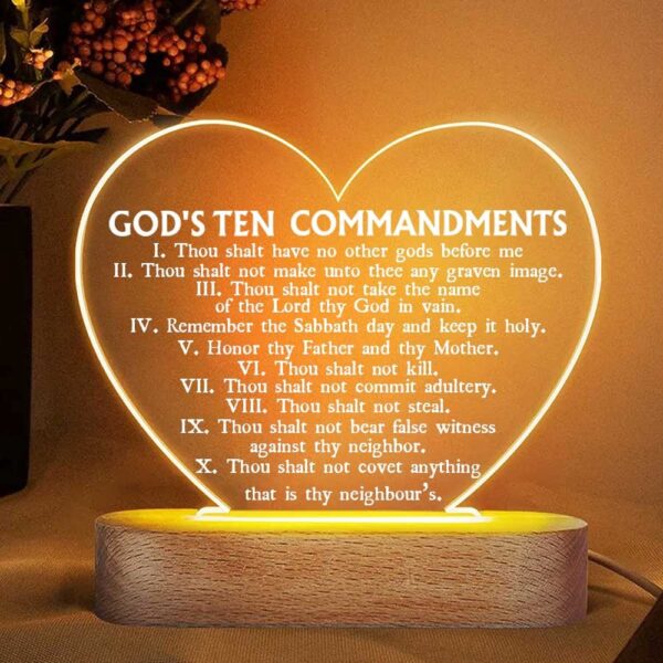 Mother’s Day Led Lights, God’s Ten Commandments, Jesus Night Light Bible Verses For Bedroom Inspirational Quote For Christian