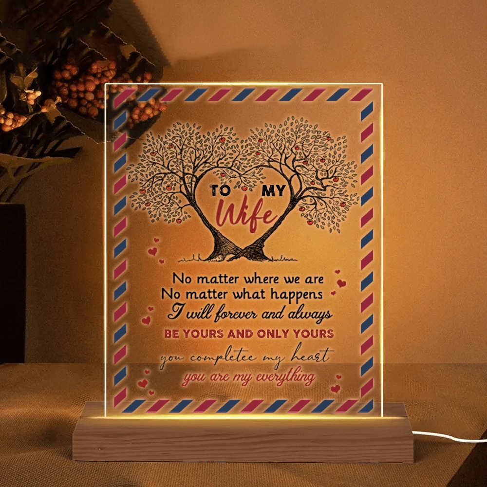 Mother’s Day Led Lights, To My Wife, Personalized Night Light For Wife From Husband, Wedding Anniversary Romantic Gifts For Her