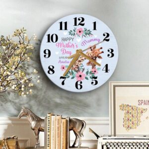 Mummy Mother s Day Gift Giraffe Blue Personalised Wooden Clock Mother s Day Clock Mother s Day Gifts 2 vc3uap.jpg