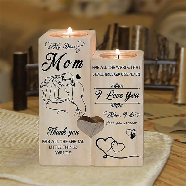 My Dear Mom, Thank You For All The Special Little Things You Do Heart Candle Holders 1, Mothers Day Candle