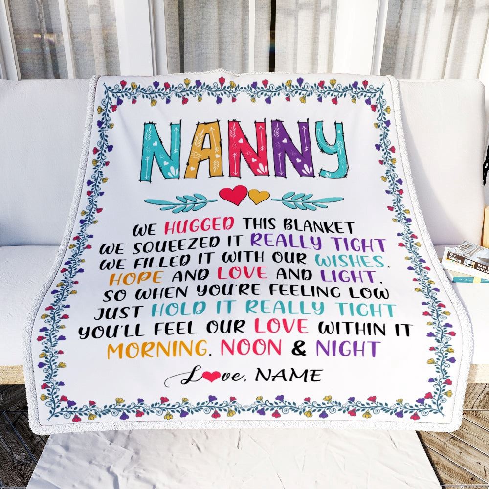 Nanny Blanket From Kids We Hugged This Blanket 1, Personalized Blanket For Mom, Mother’s Day Gifts Blanket Nanny Blanket From Kids We Hugged This Blanket 1, Personalized Blanket For Mom, Mother’s Day Gifts Blanket
